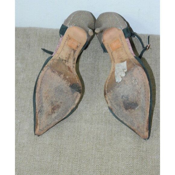 Sophia Webster‎ Black Suede  Gold Sparkle Evangeline Sandals Size 40.5 EU  10 US - Picture 12 of 12